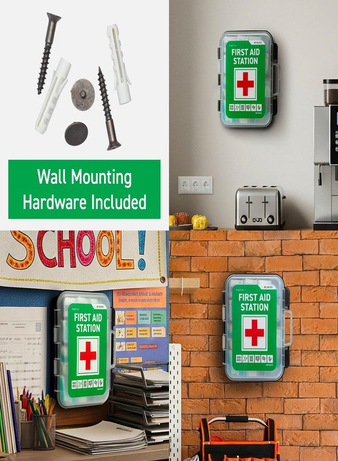 BrightCare Large Wall Mountable & Portable First Aid Kit Cabinet for Business, Office, School, Warehouse & Workplace Safety – OSHA Compliant Emergency Medical Supplies with Tilting Shelves & Mounting Hardware - Image 5